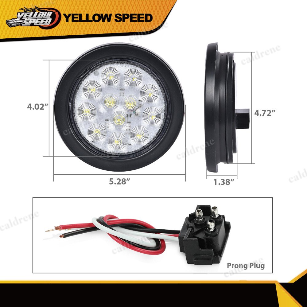 4 Inch Round 12 LED Reverse Backup Lights for Trailer and Truck, 2 Pack – view 4