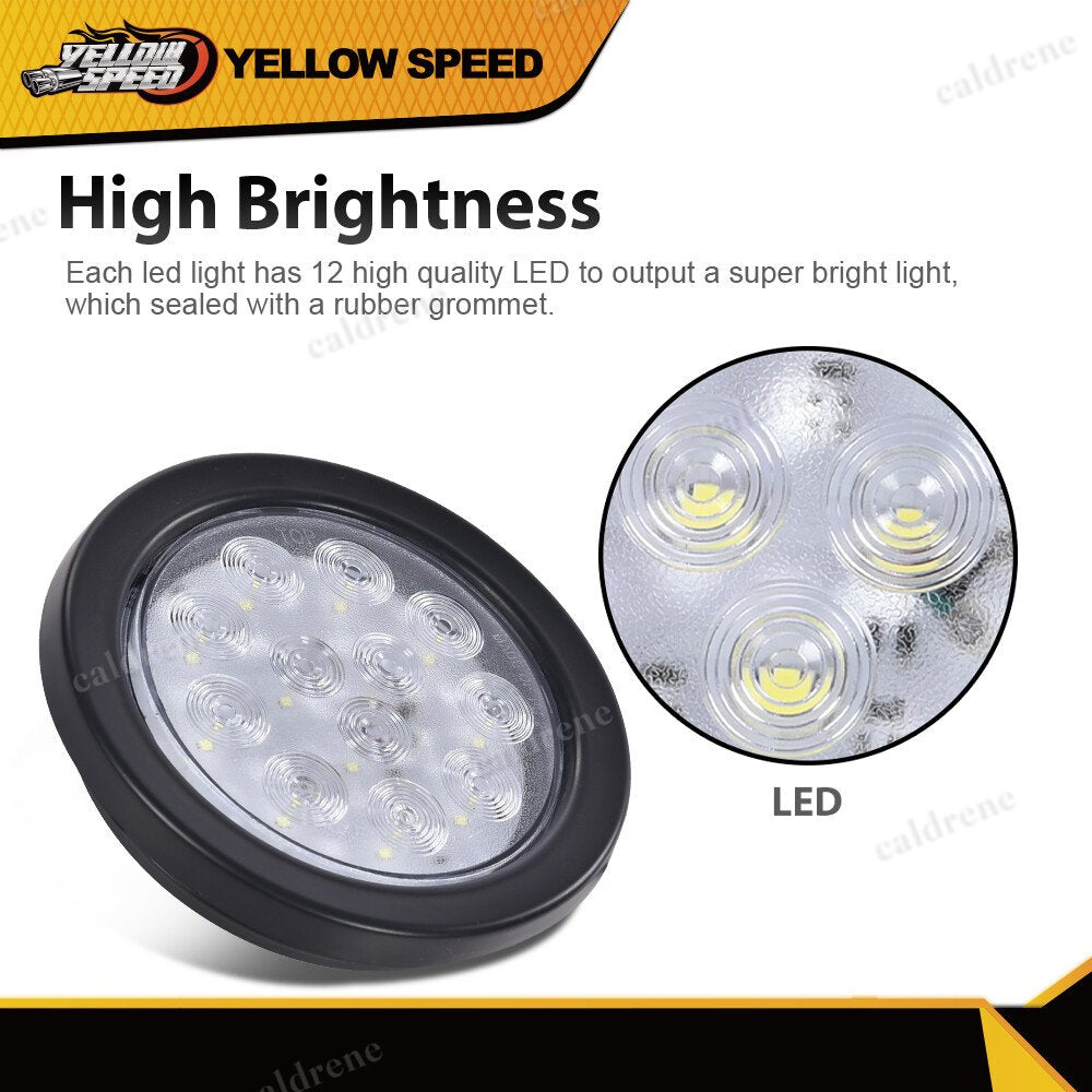 4 Inch Round 12 LED Reverse Backup Lights for Trailer and Truck, 2 Pack – view 8