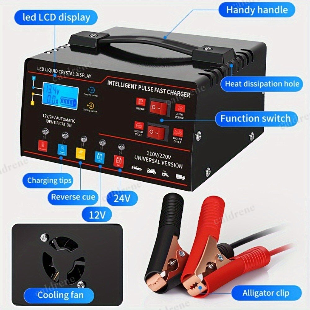400A Smart Car Battery Charger 12V/24V with Pulse Repair – view 4