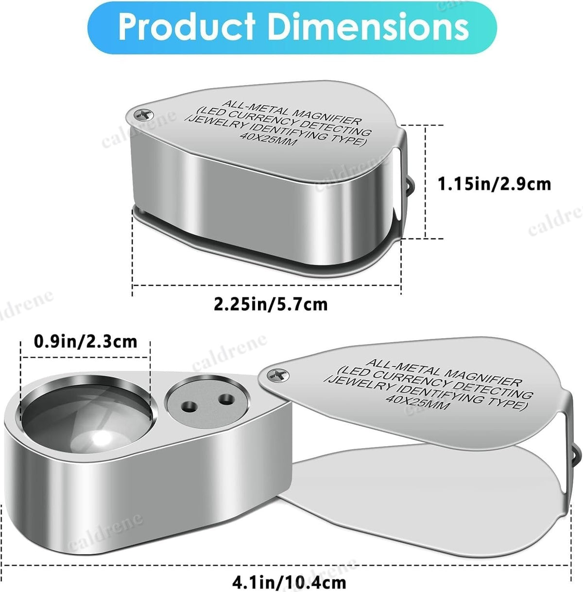40X Jewelers Loupe Magnifier with LED & UV Light – view 4
