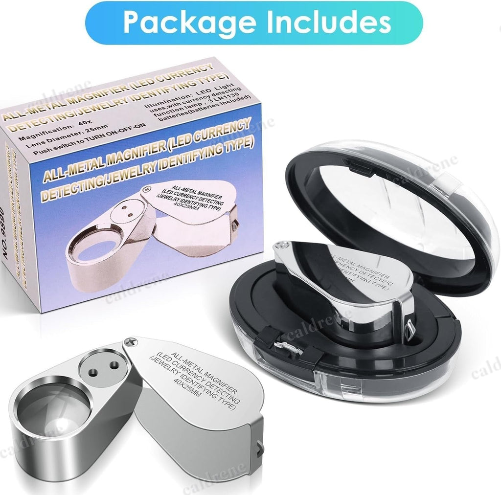 40X Jewelers Loupe Magnifier with LED & UV Light – view 7