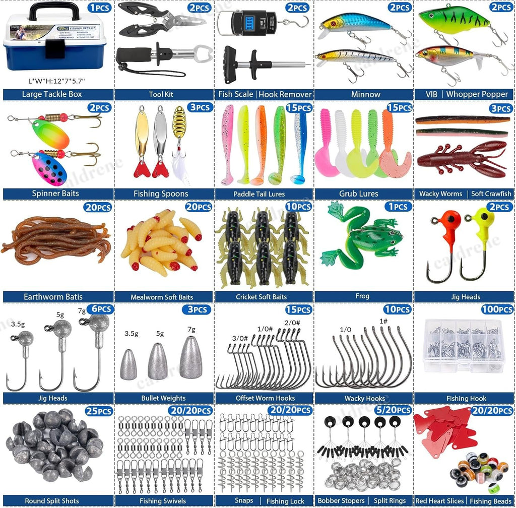 413-Piece Fishing Lure Kit with 3-Layer Tackle Box – view 2
