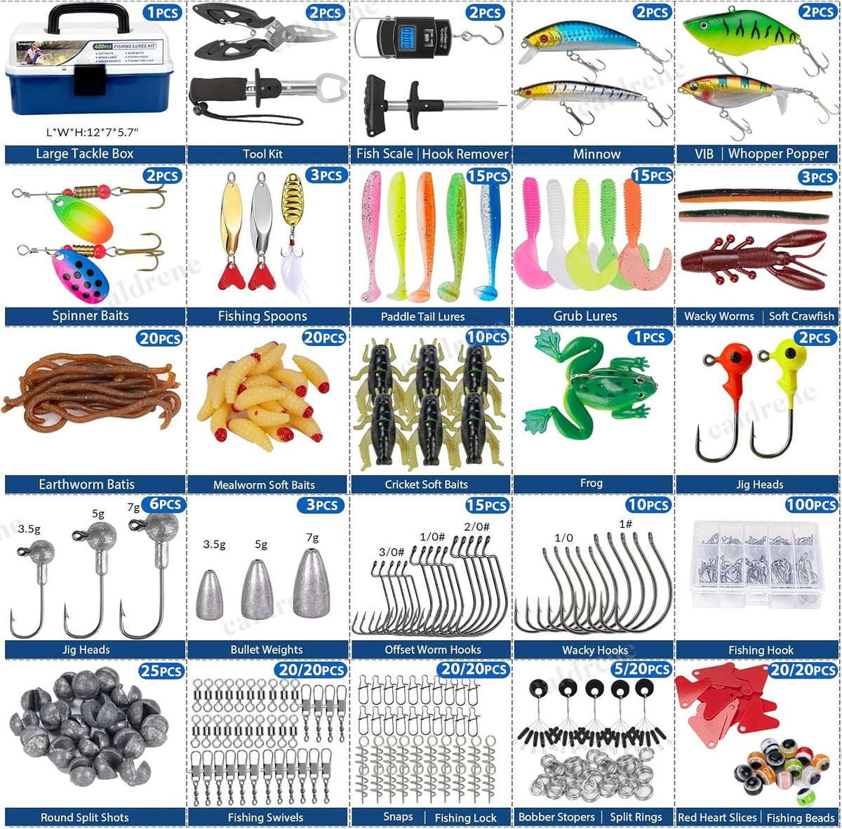 413-Piece Fishing Lure Kit with 3-Layer Tackle Box – view 2
