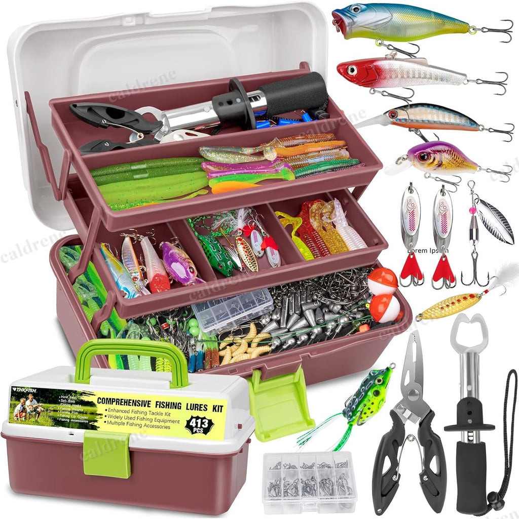 413-Piece Fishing Lure Kit with 3-Layer Tackle Box – view 5