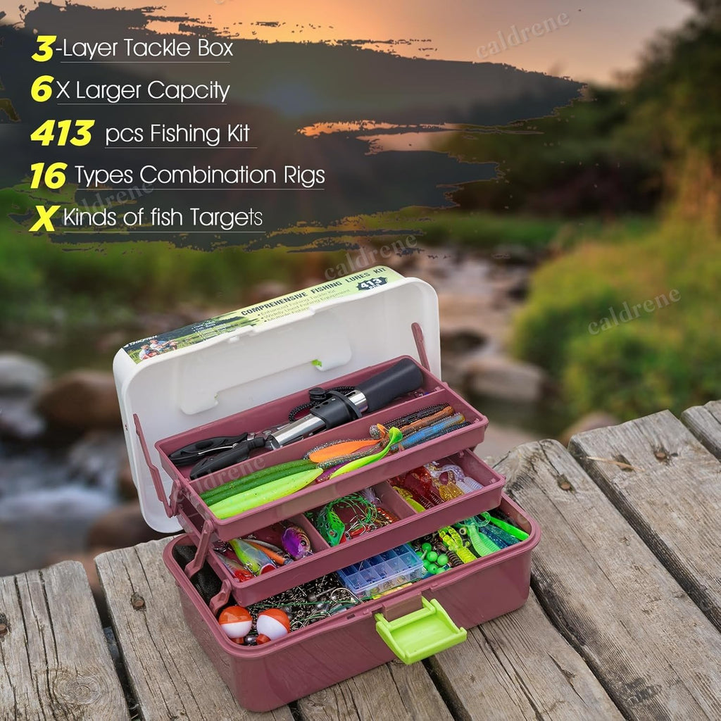 413-Piece Fishing Lure Kit with 3-Layer Tackle Box – view 6
