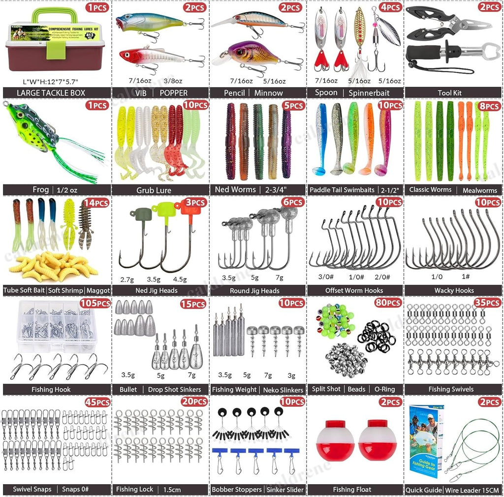 413-Piece Fishing Lure Kit with 3-Layer Tackle Box – view 7