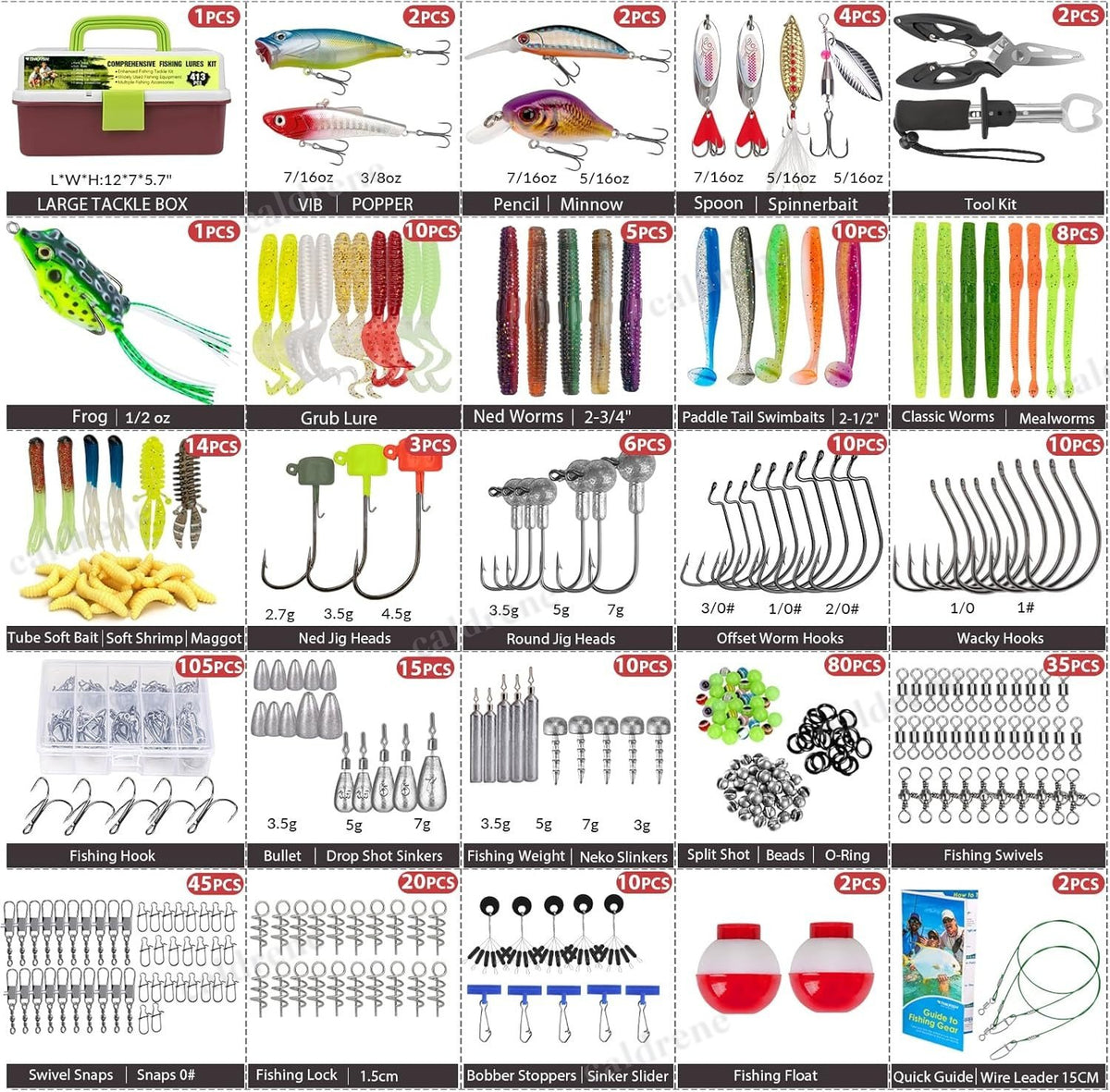 413-Piece Fishing Lure Kit with 3-Layer Tackle Box – view 7