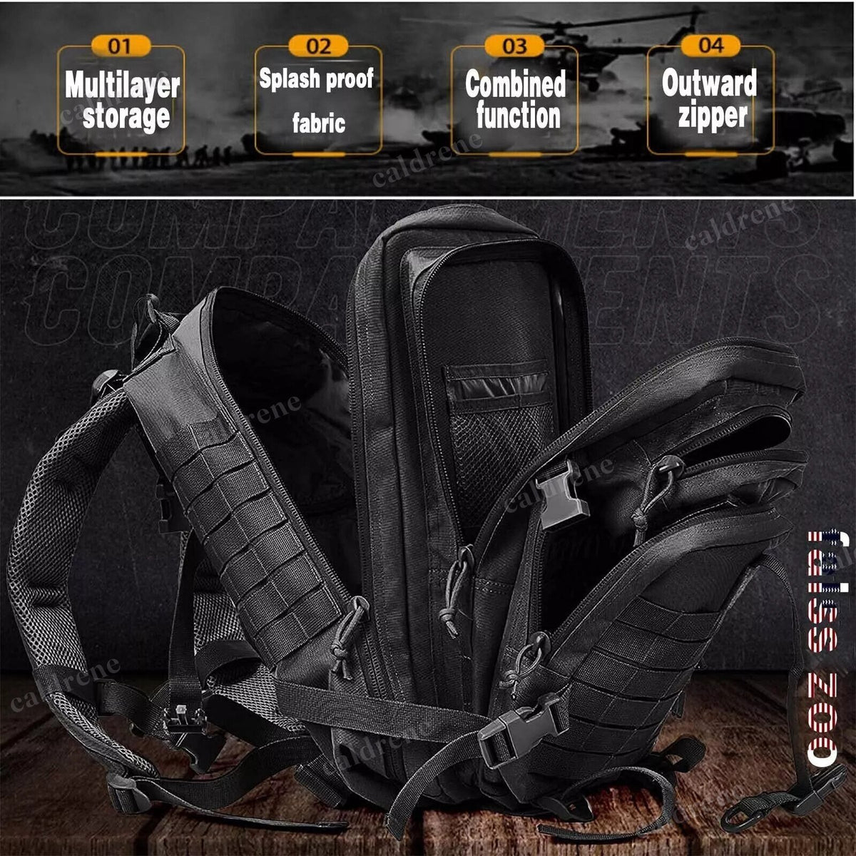 45L Military Tactical Backpack Molle 3 Day Pack – view 7