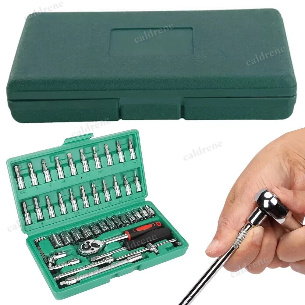 48 Piece 1/4 Drive Socket Wrench Set Metric Ratchet Kit – view 2