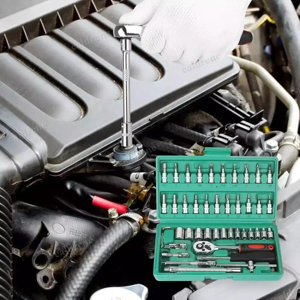 48 Piece 1/4 Drive Socket Wrench Set Metric Ratchet Kit – view 9