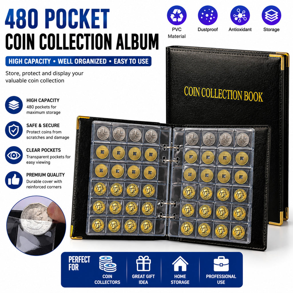 480-Pocket Coin Collection Album