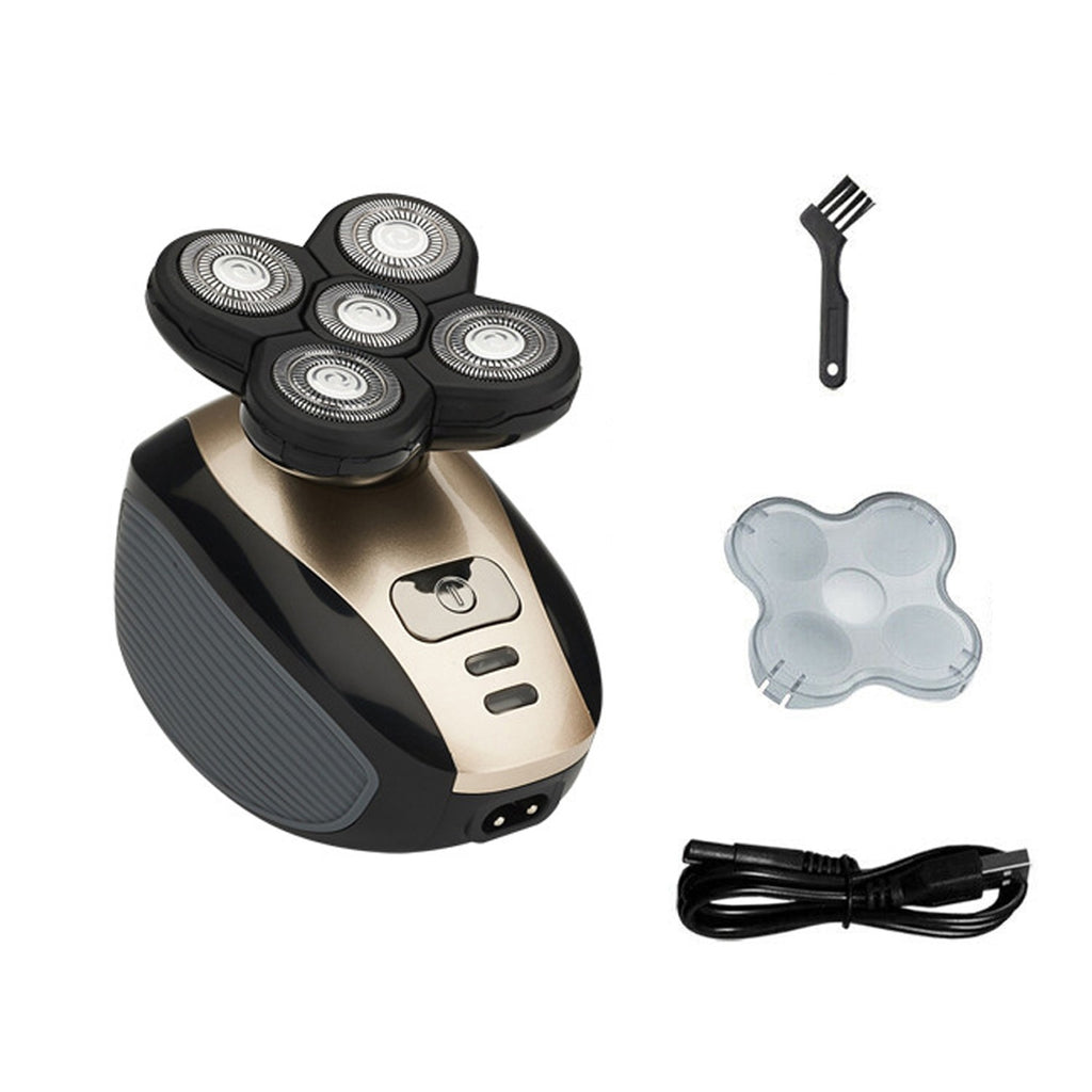 4D Rotary Electric Head Shaver and Beard Trimmer, Rechargeable