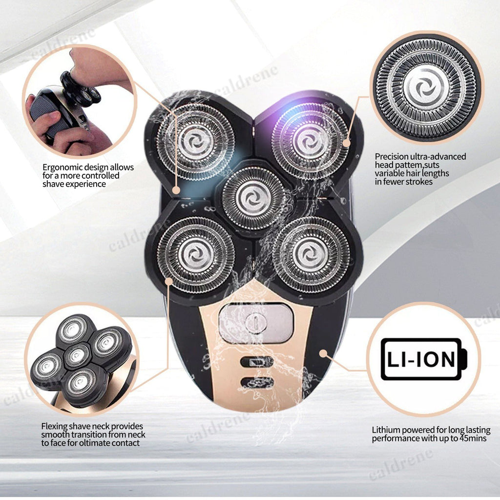 4D Rotary Electric Head Shaver and Beard Trimmer, Rechargeable – view 4