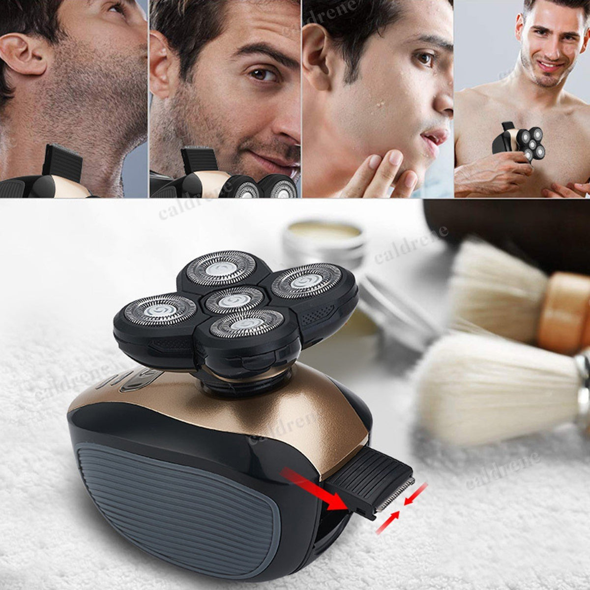 4D Rotary Electric Head Shaver and Beard Trimmer, Rechargeable – view 8