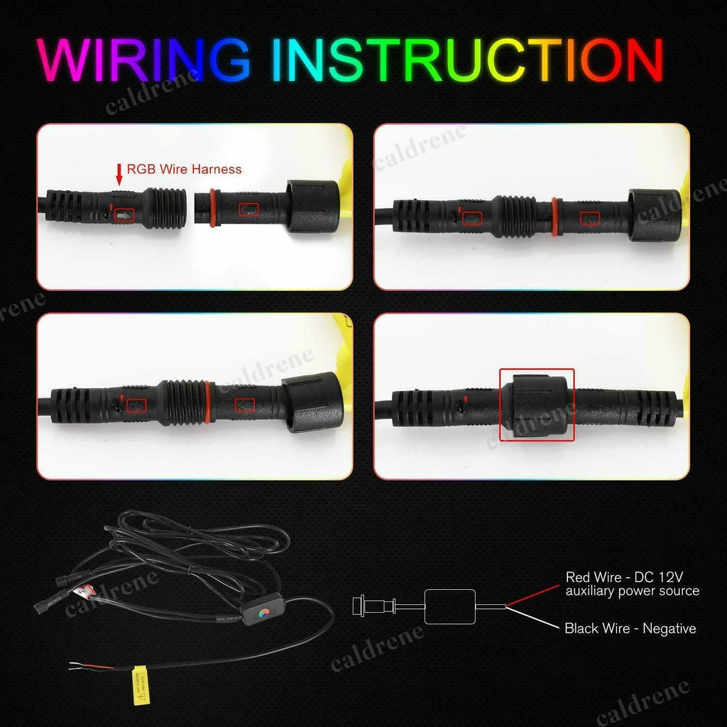 4FT RGB LED Whip Lights with Flag, Remote and App, Pair – view 10