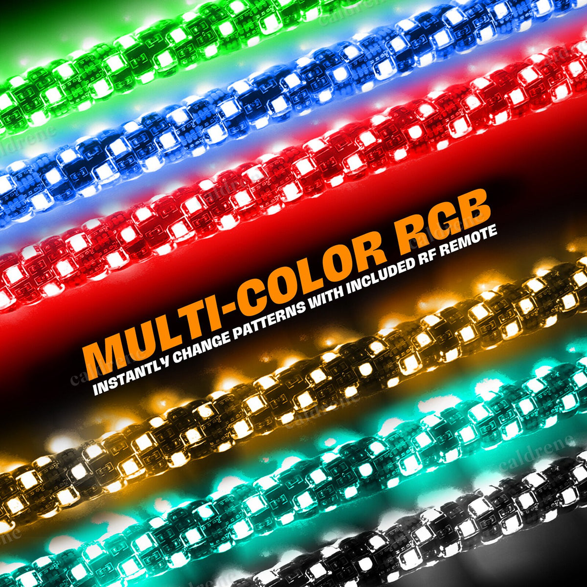 4FT RGB LED Whip Lights with Flag, Remote and App, Pair – view 4
