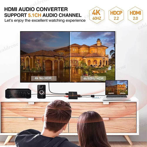 4K 60Hz HDMI to HDMI & Optical Audio Splitter Extractor – view 2