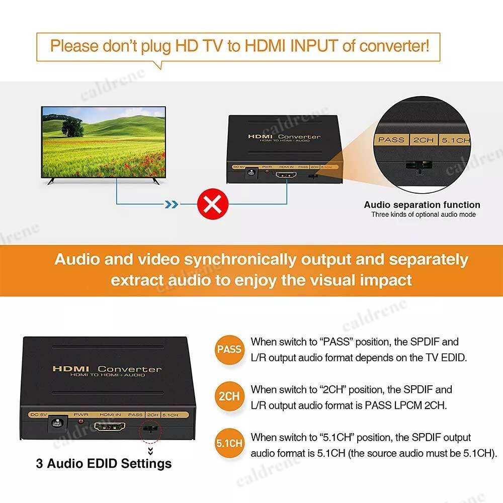 4K 60Hz HDMI to HDMI & Optical Audio Splitter Extractor – view 5