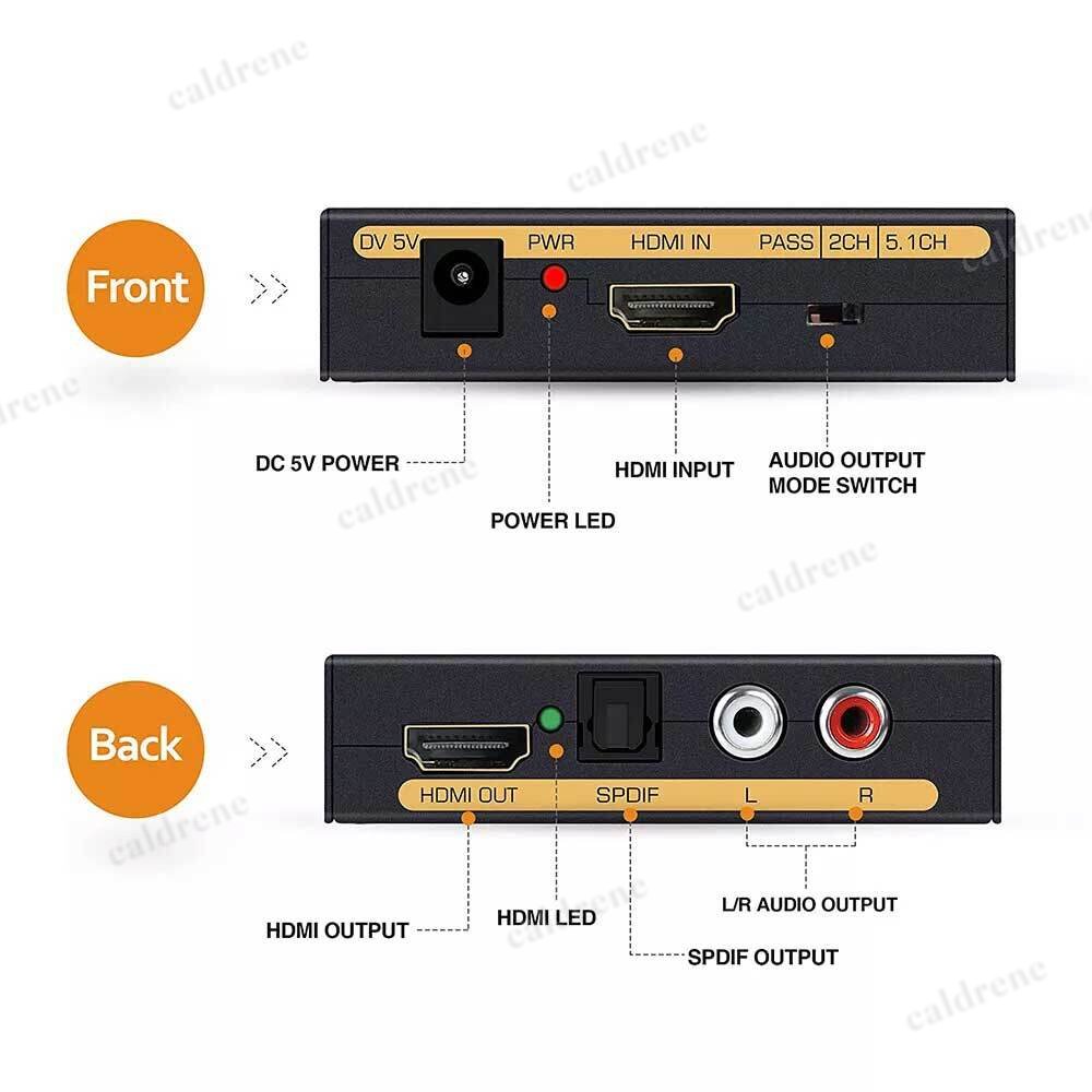 4K 60Hz HDMI to HDMI & Optical Audio Splitter Extractor – view 7