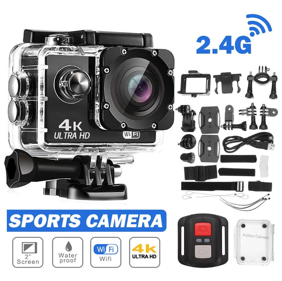 4K Action Camera Waterproof Underwater WiFi with Remote