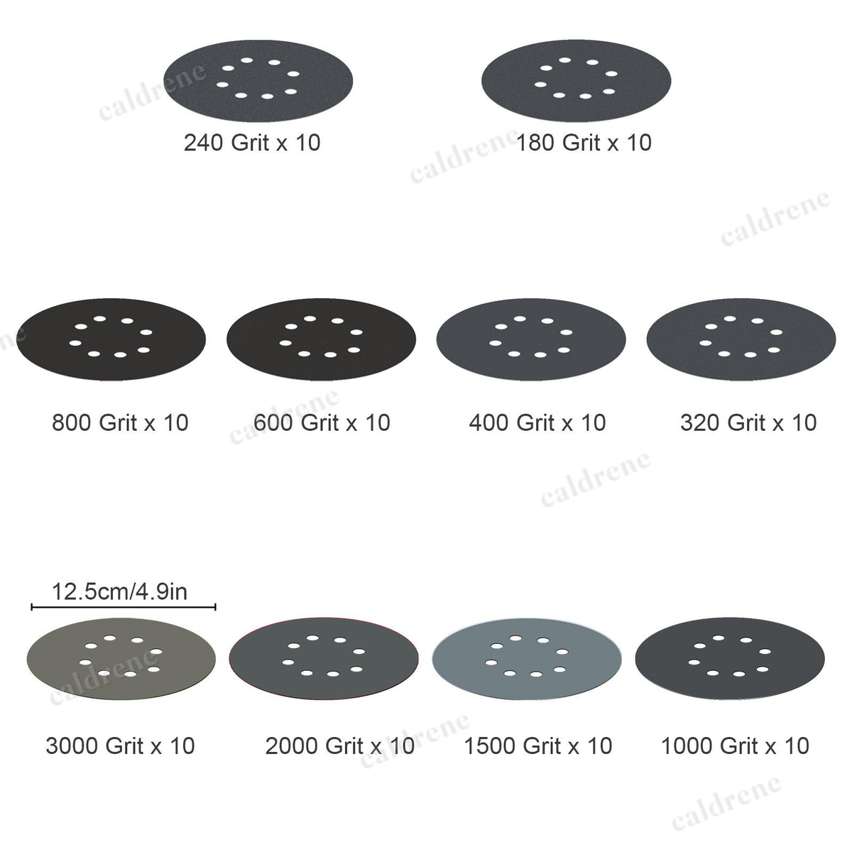5 Inch Hook and Loop Sanding Disc Set, 100 Pieces – view 2