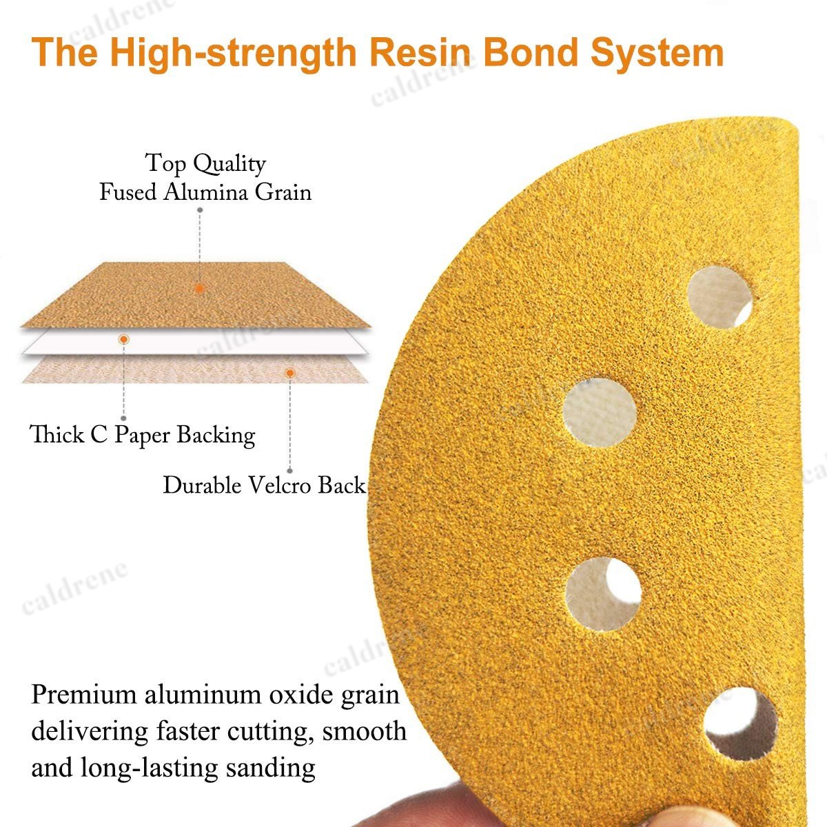 5 Inch Hook and Loop Sanding Discs, 8-Hole, 100 Pack – view 4