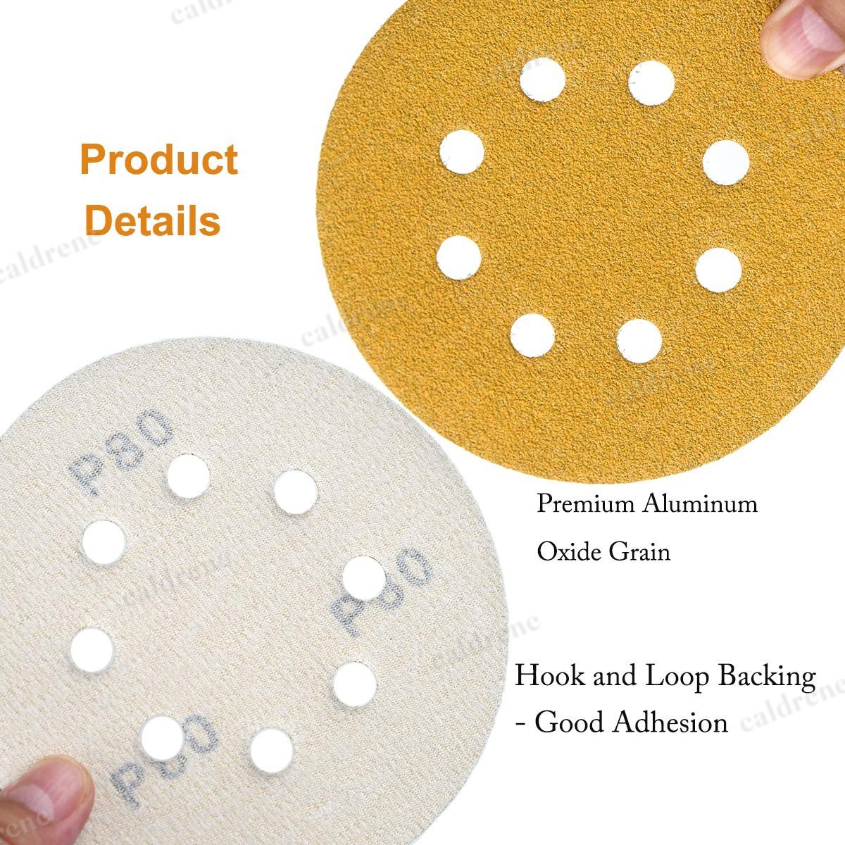 5 Inch Hook and Loop Sanding Discs, 8-Hole, 100 Pack – view 5