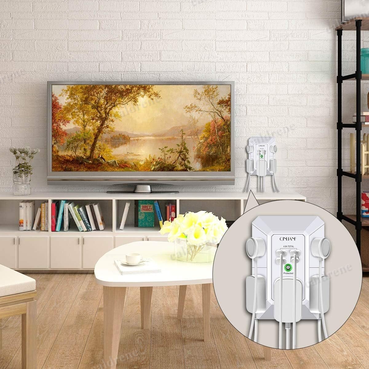 5-Outlet Wall Plug Extender Surge Protector with USB Ports – view 6