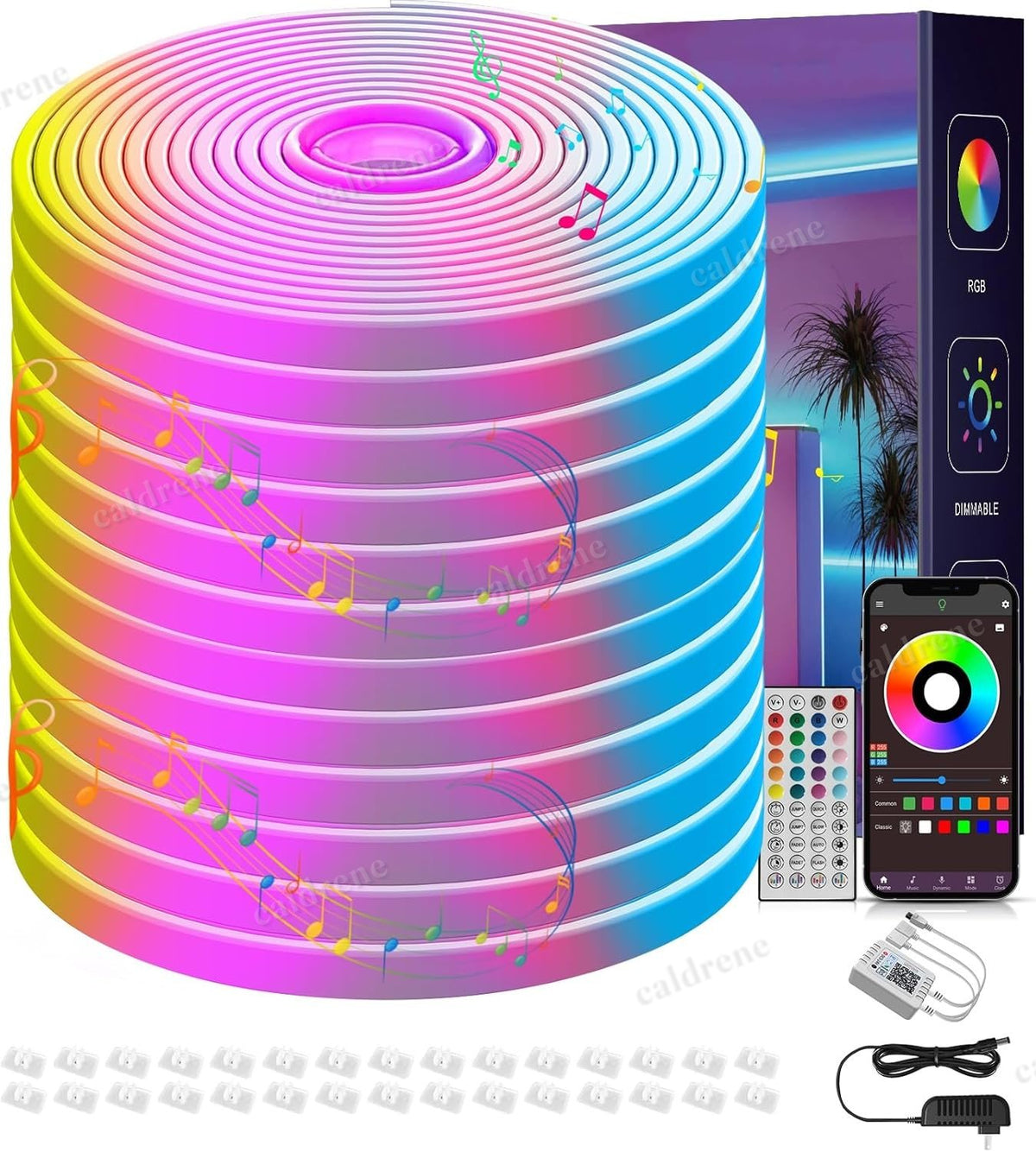 50ft RGB LED Neon Rope Lights with Remote and App – view 10
