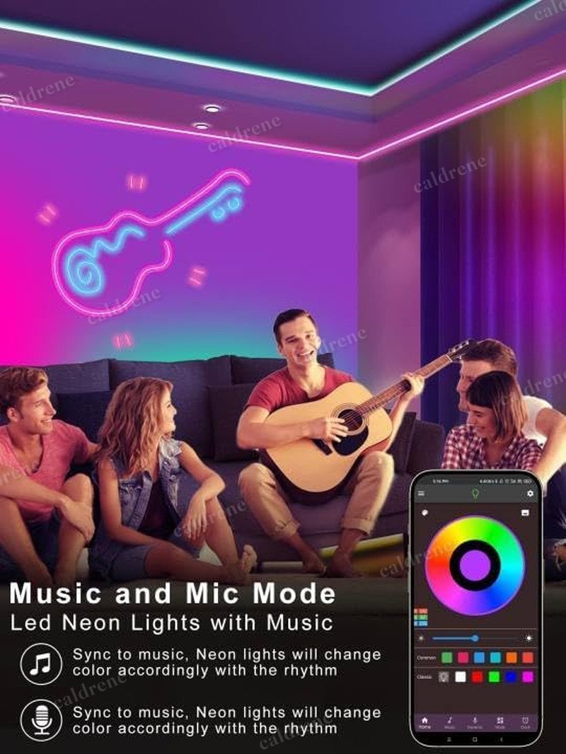 50ft RGB LED Neon Rope Lights with Remote and App – view 6