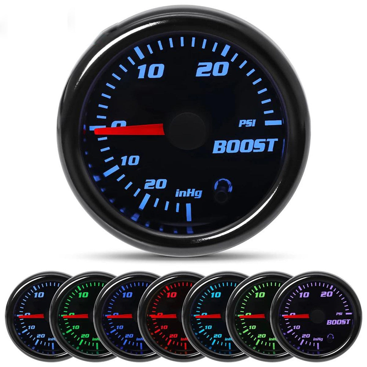52mm Digital Boost Gauge 0-30 PSI with 7 Colors
