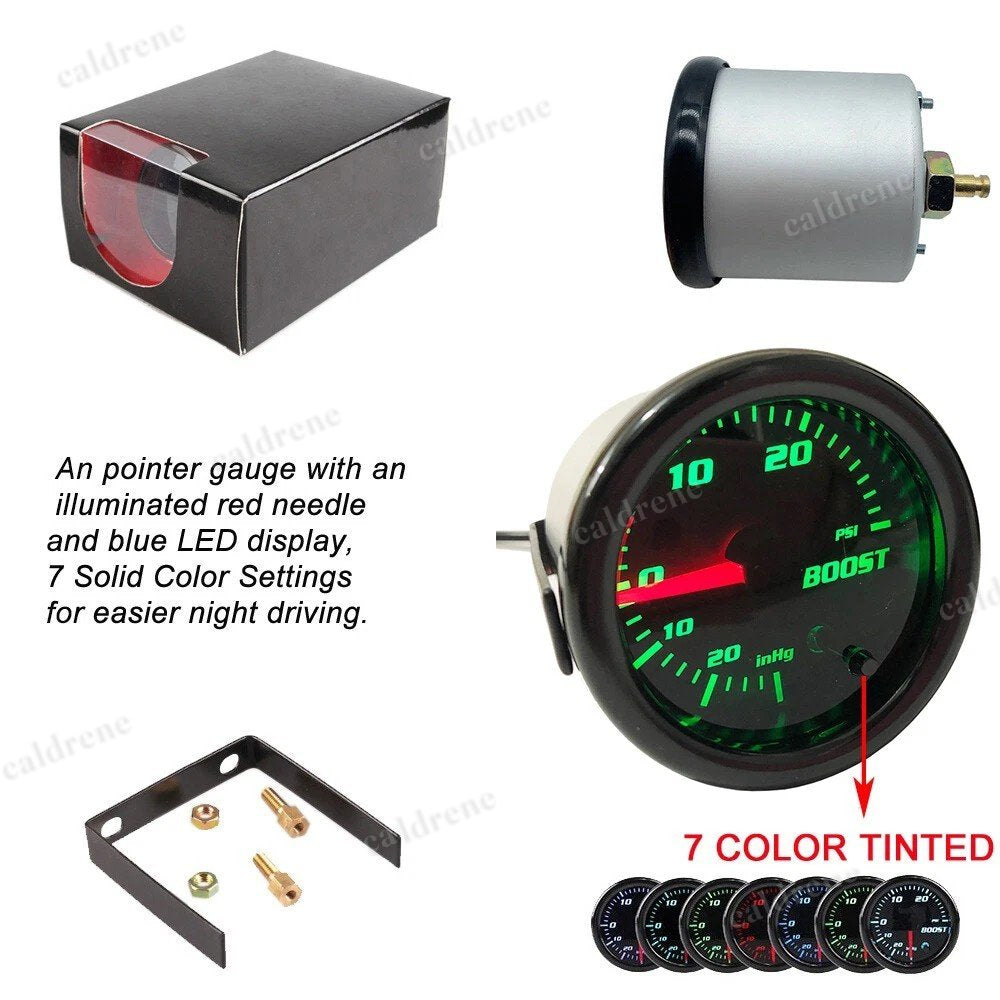 52mm Digital Boost Gauge 0-30 PSI with 7 Colors – view 8