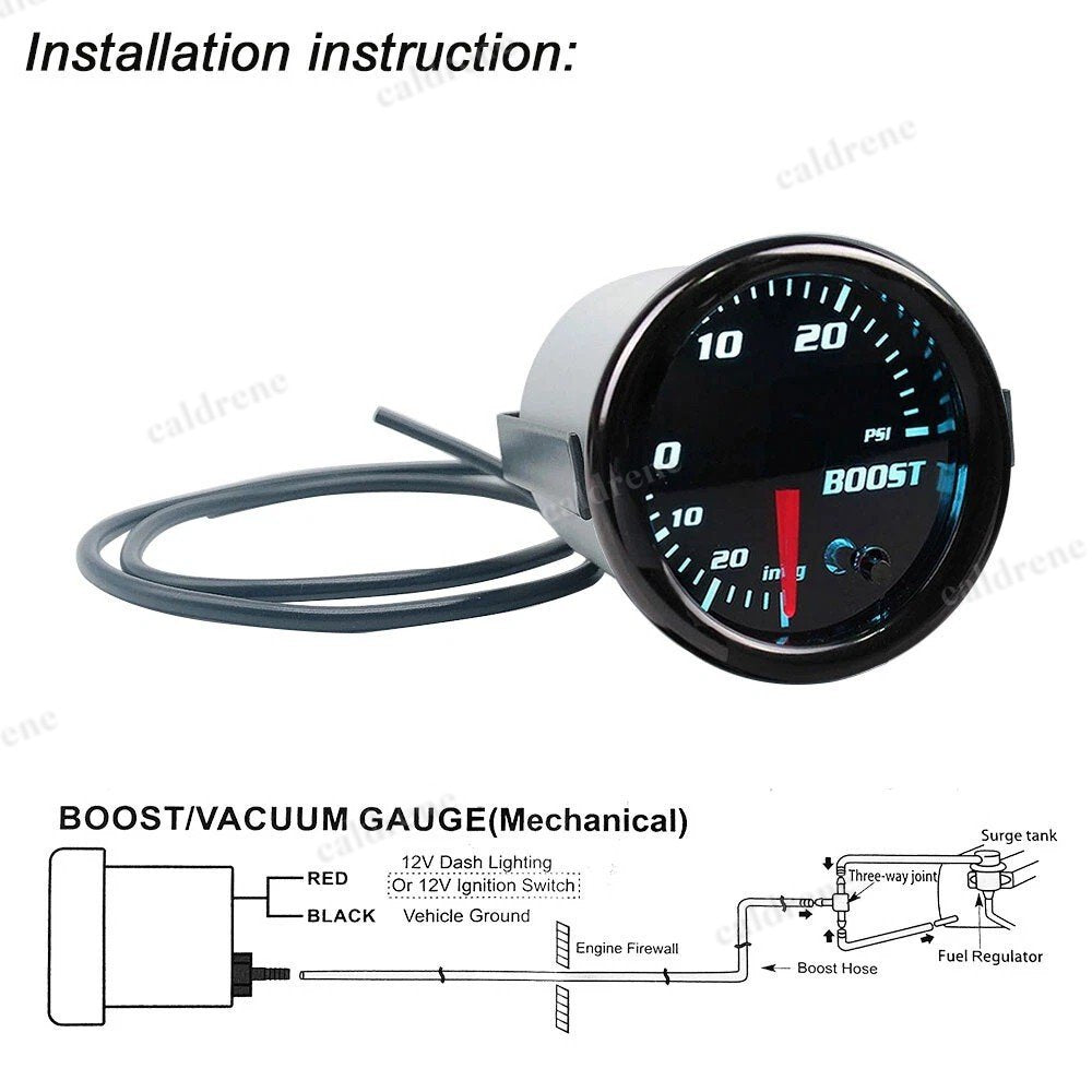 52mm Digital Boost Gauge 0-30 PSI with 7 Colors – view 9