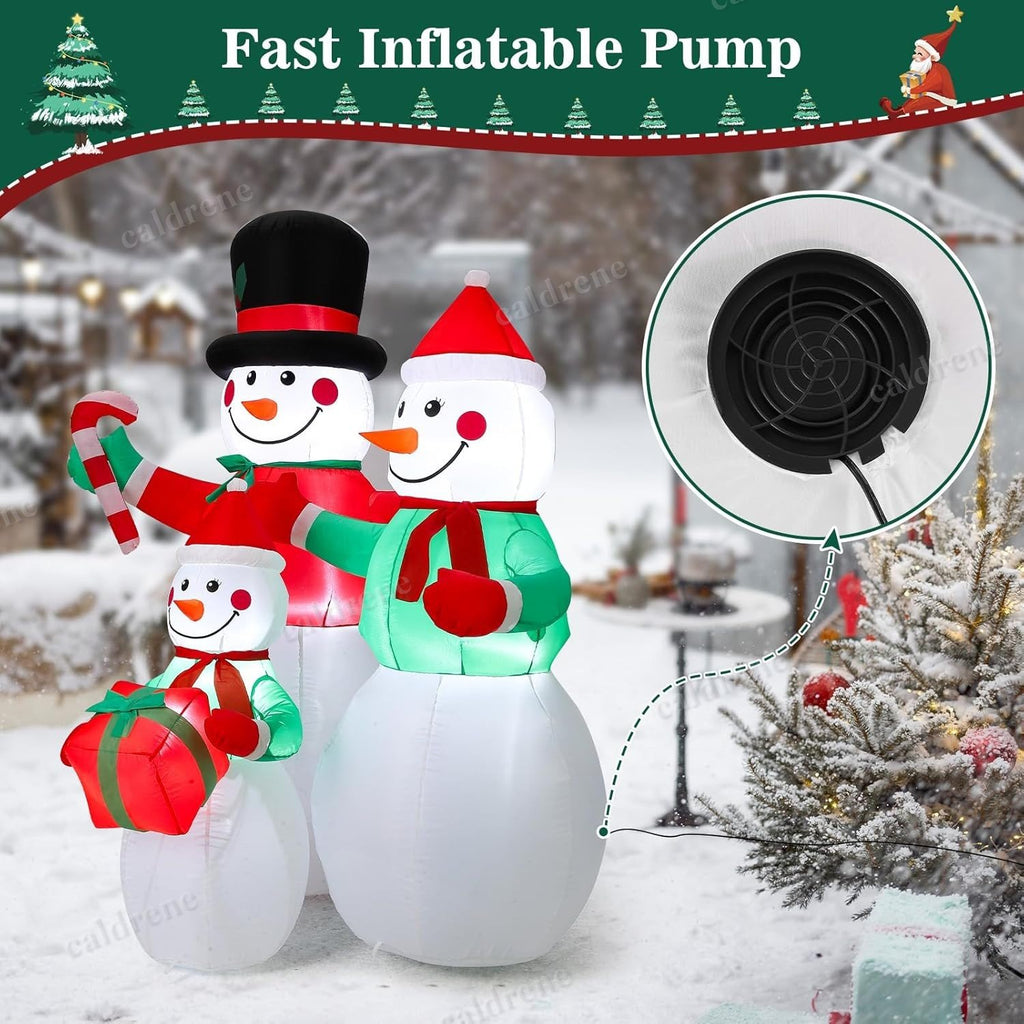 6 FT LED Lighted Inflatable Snowman Family – view 10