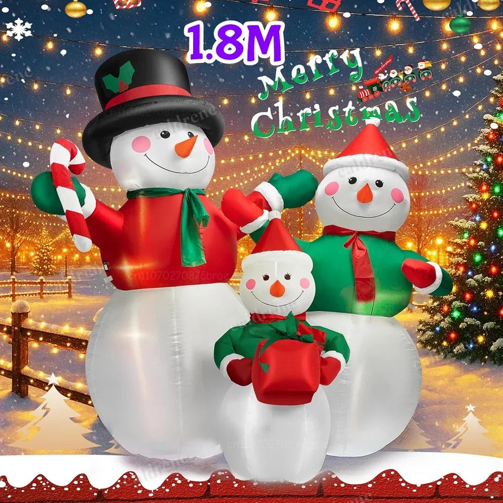 6 FT LED Lighted Inflatable Snowman Family – view 3