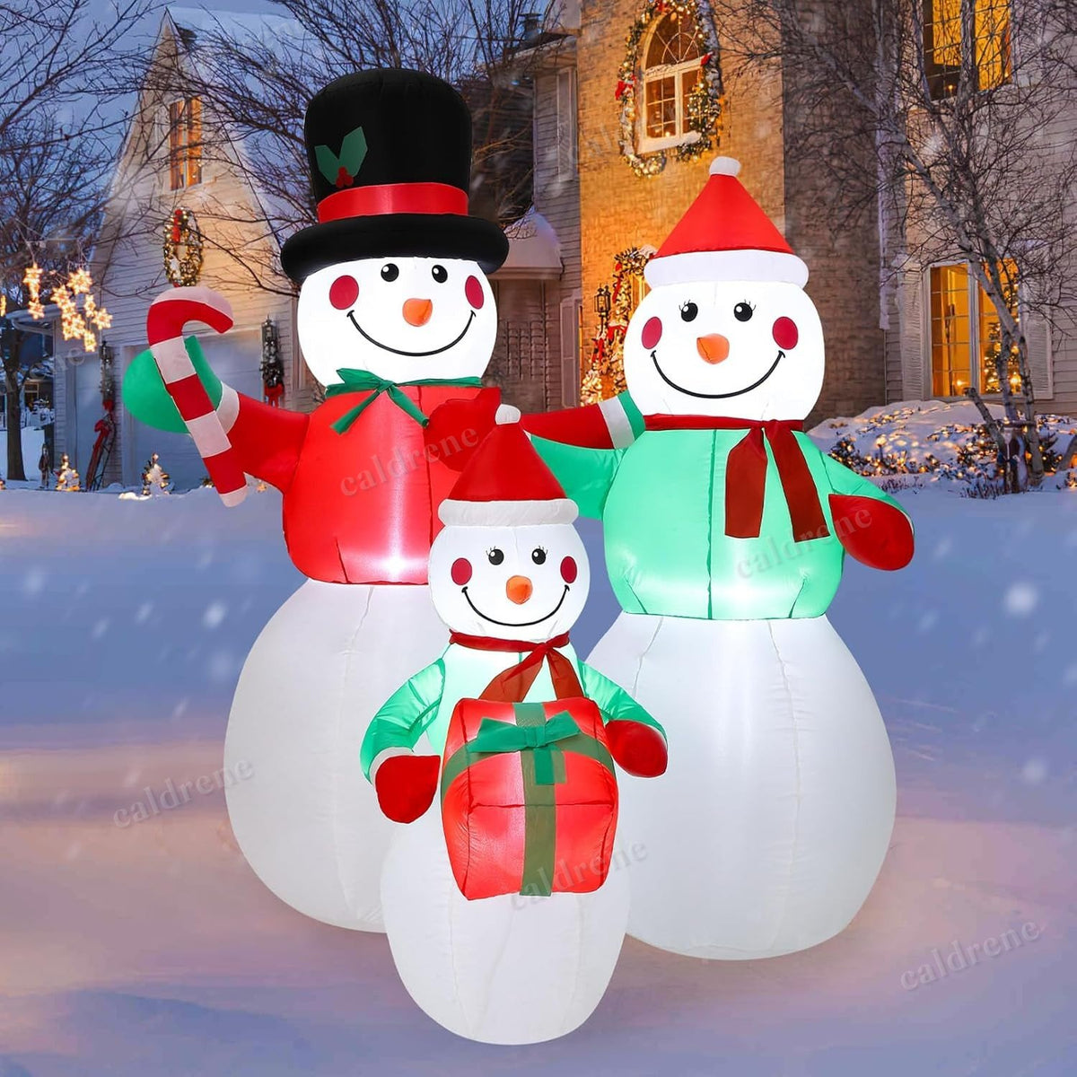 6 FT LED Lighted Inflatable Snowman Family – view 8