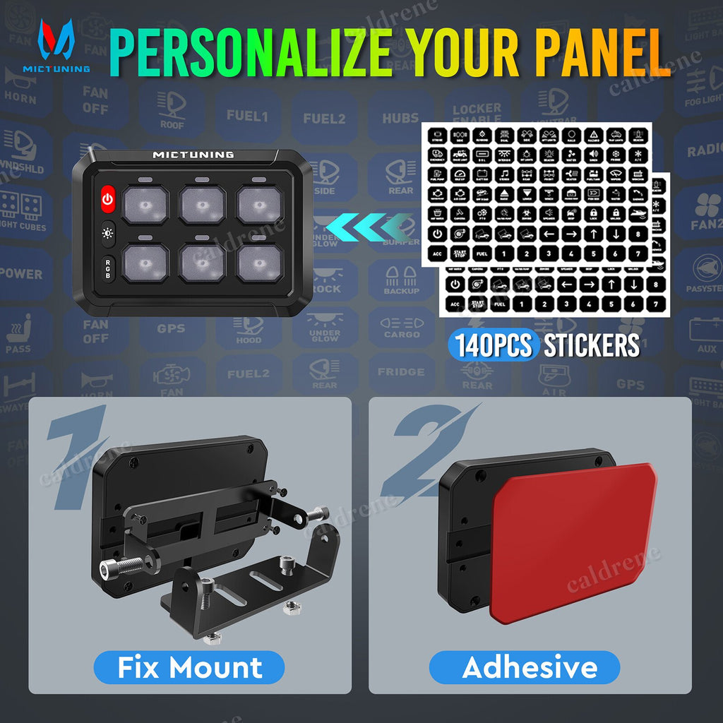 6 Gang RGB LED Rocker Switch Panel, 12/24V, Car and Marine – view 10