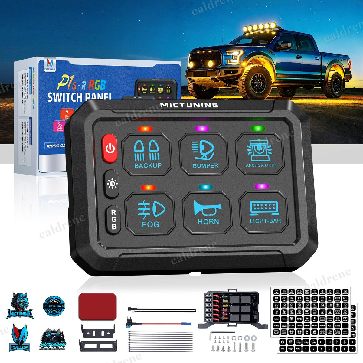 6 Gang RGB LED Rocker Switch Panel, 12/24V, Car and Marine – view 2
