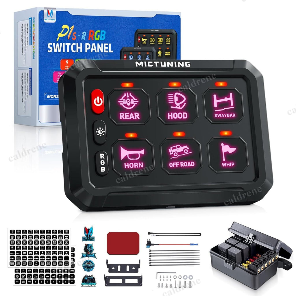 6 Gang RGB LED Rocker Switch Panel, 12/24V, Car and Marine – view 4