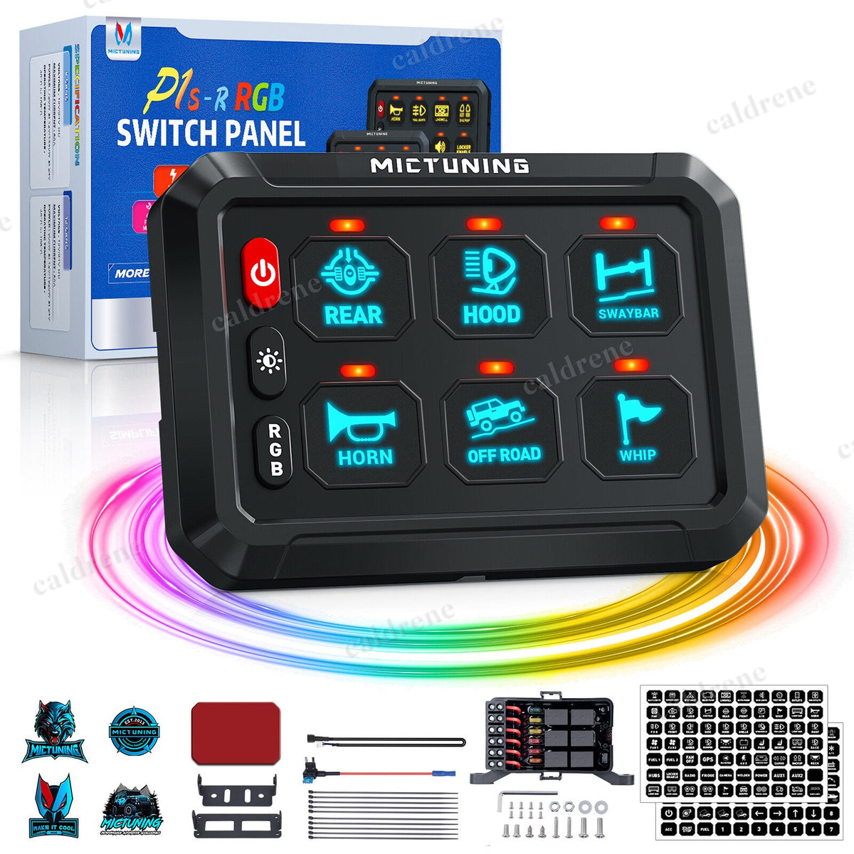 6 Gang RGB LED Rocker Switch Panel, 12/24V, Car and Marine – view 6