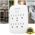 6 Outlet Wall Extender Surge Protector Multi Plug Adapter 1200J