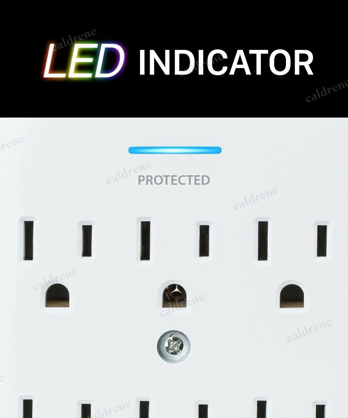 6 Outlet Wall Extender Surge Protector Multi Plug Adapter 1200J – view 4