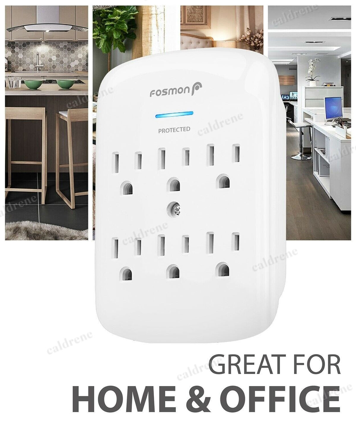 6 Outlet Wall Extender Surge Protector Multi Plug Adapter 1200J – view 7