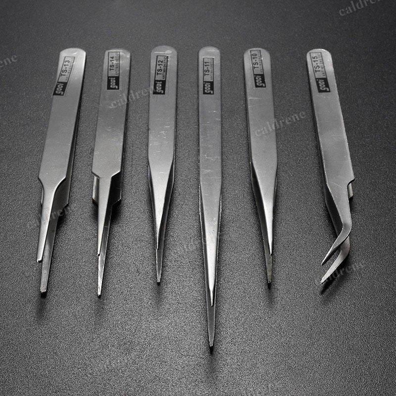 6 Piece Stainless Steel ESD Tweezers Set for Precision Work – view 3