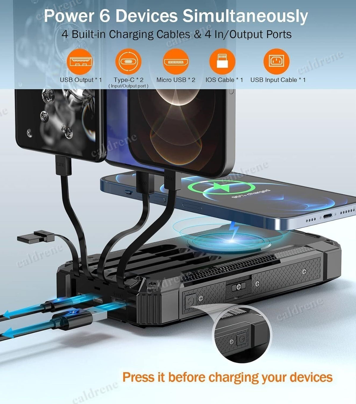 60000mAh Solar Power Bank with Wireless Fast Charging – view 2