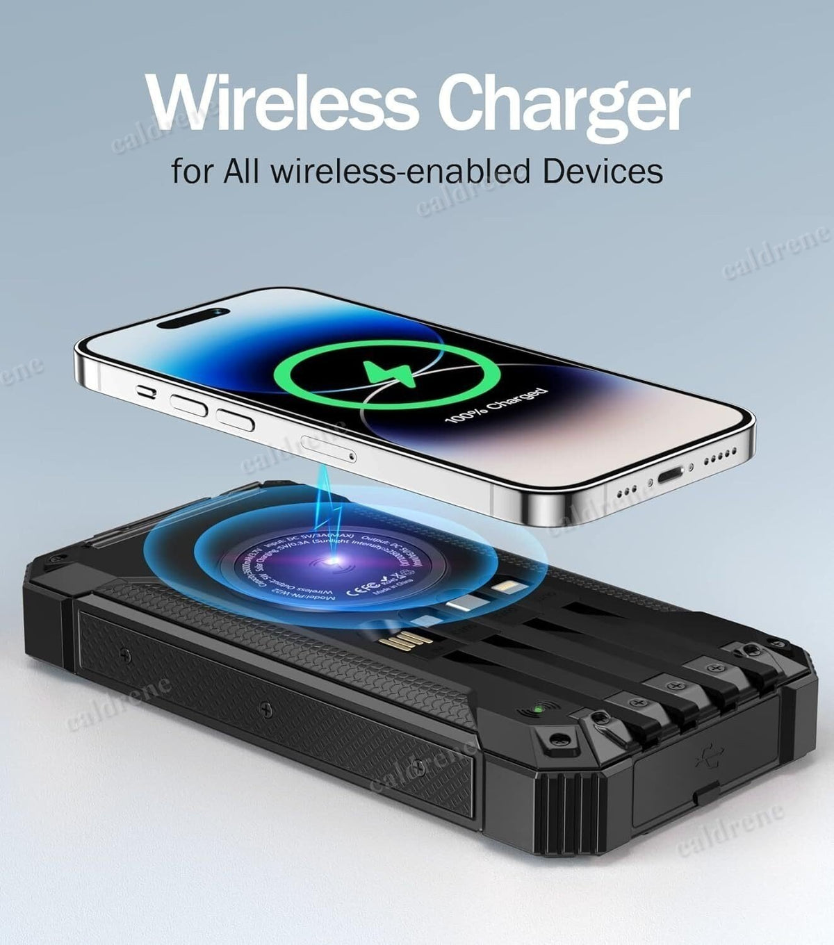 60000mAh Solar Power Bank with Wireless Fast Charging – view 3