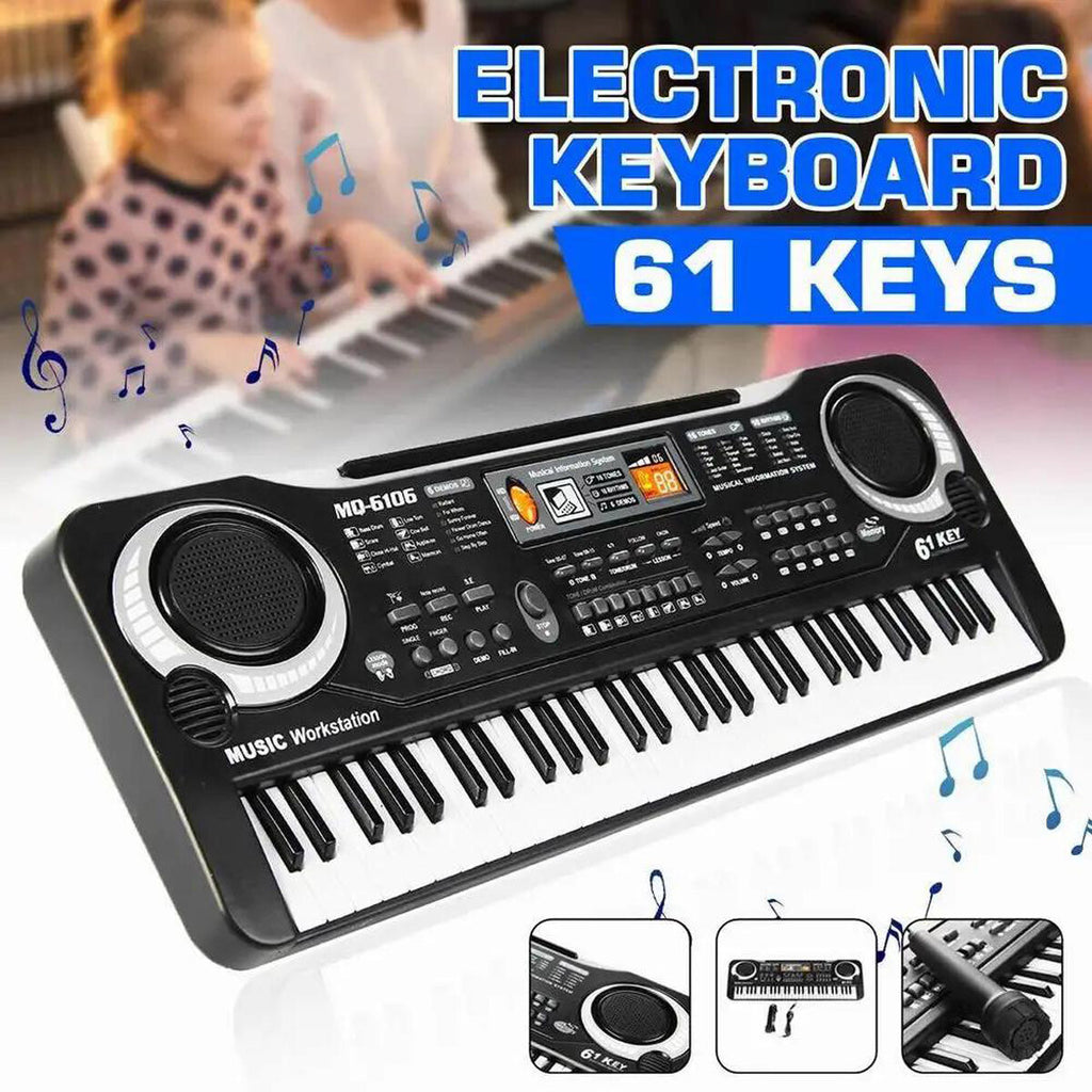 61-Key Kids Electronic Keyboard with Mic – Caldrene