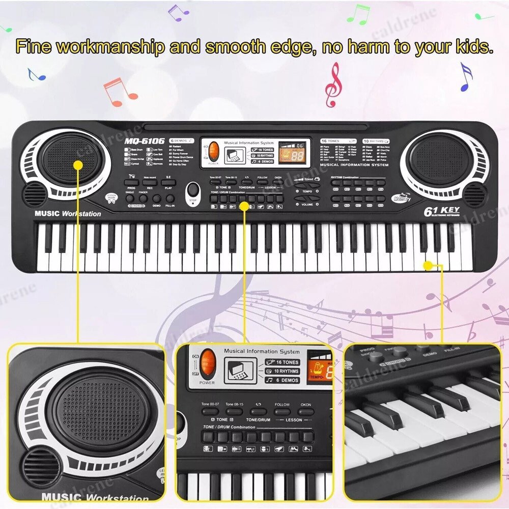 61-Key Kids Electronic Keyboard with Mic – view 3