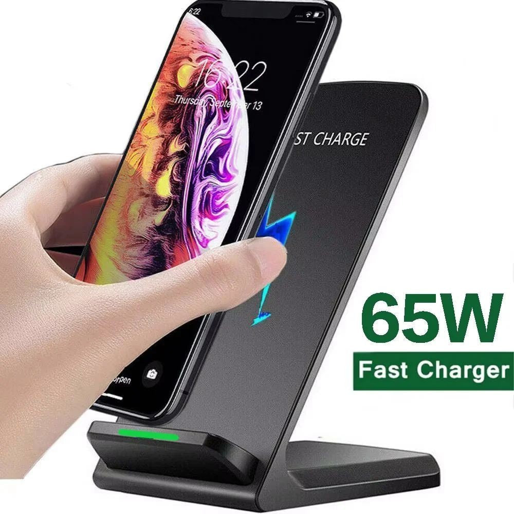 65W Wireless Charger Station Fast Charging Holder for Phones & Earphones