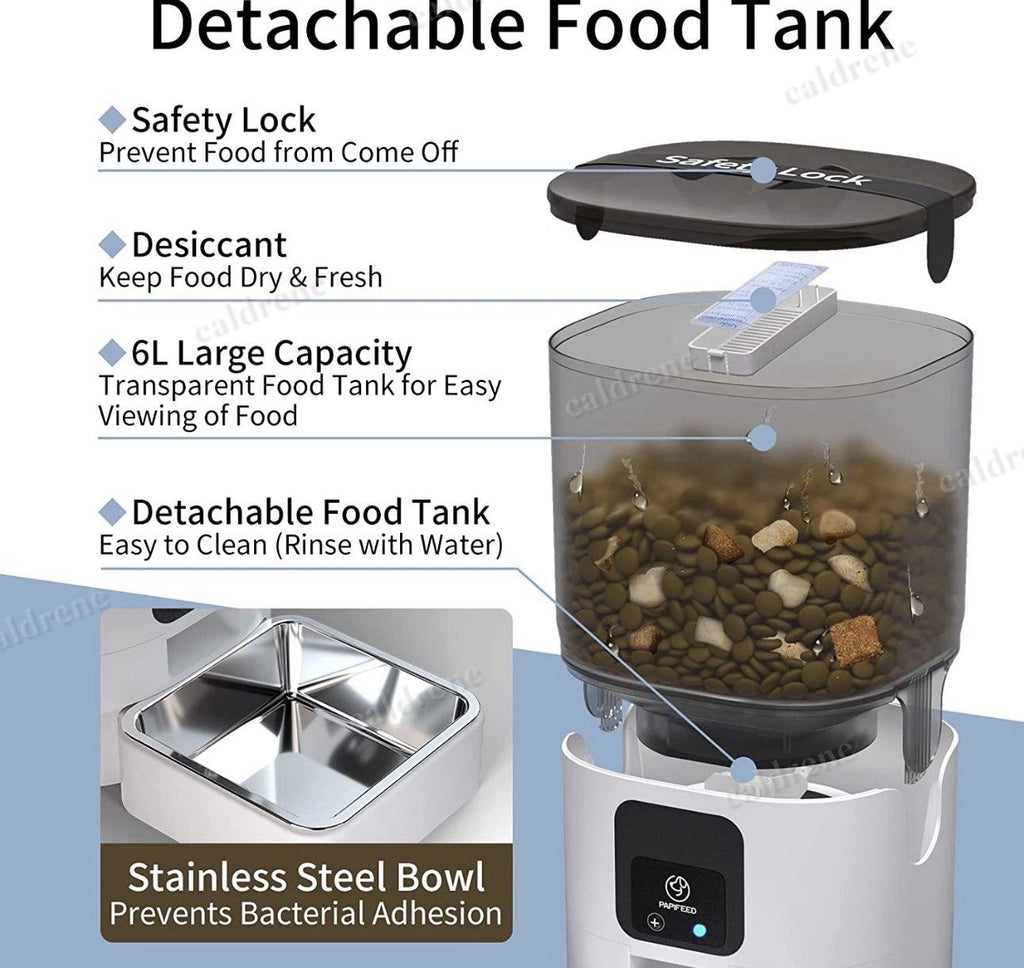 6L Smart WiFi Automatic Pet Feeder with Stainless Steel Bowl – view 4